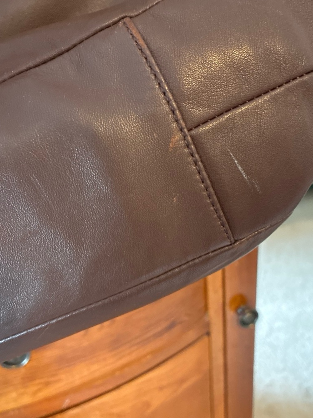 Coach F15075 large soho chocolate brown leather hobo shoulder bag 3 compartment - Picture 6 of 8